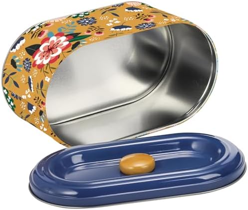 Coloch 2 Pack Tin Cookie Snack Jars with Lid, Metal Biscuit Storage Container Decorative Snack Tin Canister Cute Countertop Tinplate Box for Cookie, Biscuit, Candy, Snacks, Chocolate, 2 Sizes