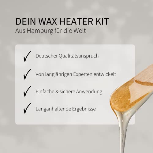 fleeky Wax Heater Kit - elektrisches waxing Komplett-Set mit Wachswärmer für seidenglatte Haut on fleek, professionelle Ergebnisse und anfängerfreundliche Handhabung