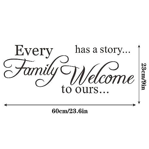 Vinyl Wall Quotes Stickers Every Family Has a Story Welcome to Ours Saying Wall Decal Enthusiasm Letter Vinyl Decor Art Mural for Living Room Bedroom - Image 2