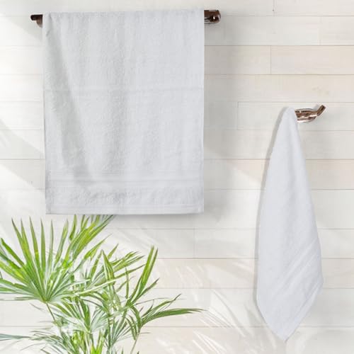 Image of Layers 100% Cotton Face Towels | 450 GSM Soft & Highly Absorbent | Aqua Plush Collection | Pack of 12 Super Soft Towels for Men & Women | 30 x 30 cm - White