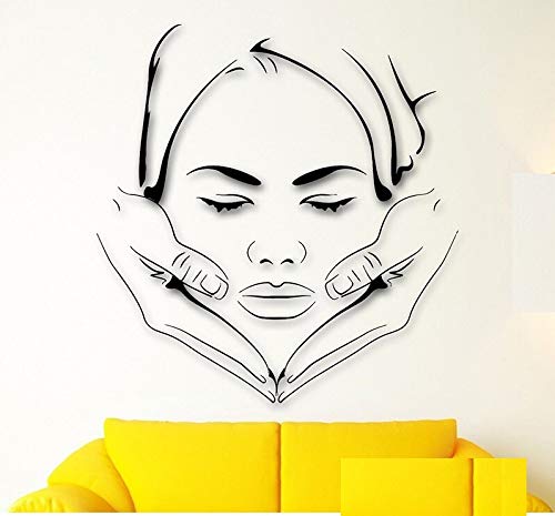 ARWY® Salon Wall Stickers Massage Spa Wall Decals Face Makeup Wall Sticker Sexy Girl Beauty Salon Art Mural Removable Home Decoraiton Decor Size (59X59 cm)