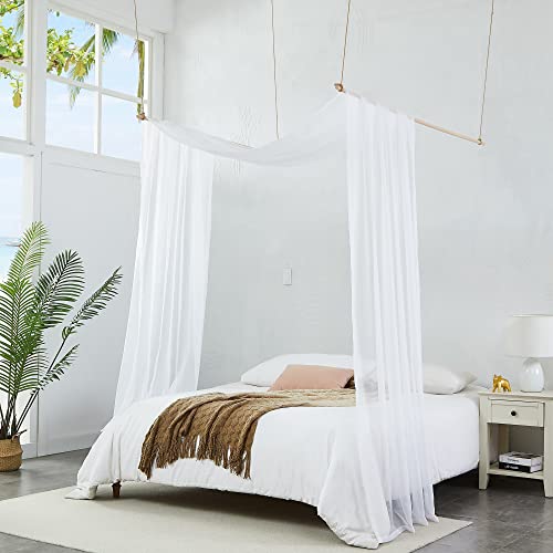 Warm Home Designs White Bed Canopy Curtains in 55 x