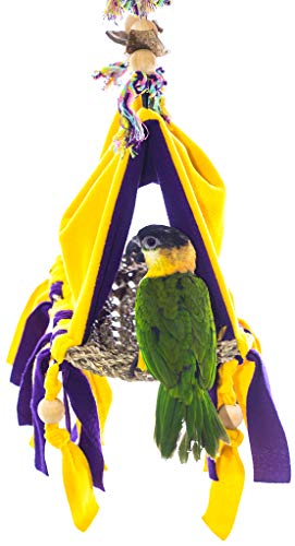Birds LOVE Fun Bird Hut for Medium Birds Partially Open Base Allows Dropping to Go Through to Bird Cage Conures Senegals Caiques Quakers Ringnecks