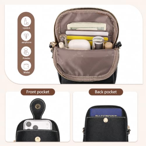 Image of APHISON Small Crossbody Bags for Women, Lightweight Vegan Leather Cell Phone Purse, Cute Purses with Tassels