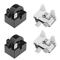 EMSea 2 Stück 15 Ohm 2-polig Kühlschrank Startrelais PTC Gefrier Kompressor Widerstand für Mini-Kühlschränke Kompaktkühlschränke Gefrierschränke Weinkühlschränke mit 1/6HP 125W Überhitzungsschutz