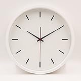Hippih Silent Wall Clock Wood Non Ticking Digital Quiet Sweep 10-Inches Home Decor Vintage Wooden Clocks,White-scale