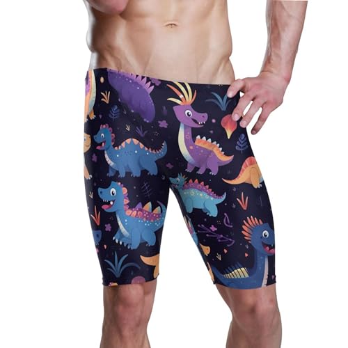 UMIRIKO Cute Dinosaur Dino Men's Swim Jammers Racing & Training Swimsuit Fast, Flexible,Comfortable XXXL B0401297, 3X-Large
