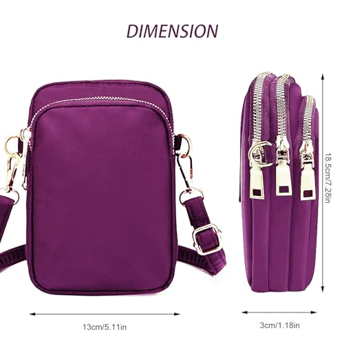 Image of WITERY Waterproof Nylon Cute Crossbody Cell Phone Purse Smartphone Wallet Bag for Women