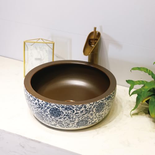 Vasque céramique Jingdezhen lavabo compact de forme arrondie - 2