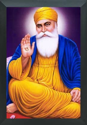 GenericGuru Nanak Dev ji Religious Photo Frame, Wood Frame, Multicolor, 20x14 inches, Wall Mounted