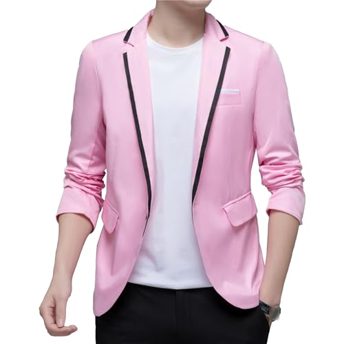 Blazer Homme Un Bouton Ajusté pour Silhouette Élancée en Soirée