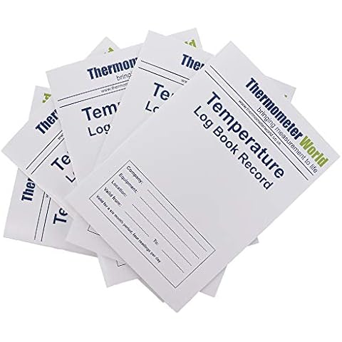 Pack of 5 X Temperature Log Books 6 Months Records - Monitor Fridge Freezer Log Book Temperature Food Safety and Hygiene Cover