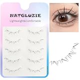Natgluzie つけまつげ ナチュラル 下まつ毛 つけま 7mm したまつ毛 人気 つけまつ毛 細い透明軸 下つけまつげ 超軽量 柔らかい 再利用可能 初心者簡単装着 (下まつげ-905)