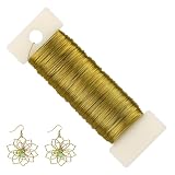 AVUELOI 0,3mm x 50m Basteldraht Dünn, Schmuckdraht Gold Draht zum Basteln Blumendraht Wickeldraht Modellierdraht Floristendraht für Diy Schmuckherstellung, Handwerk Und Dekoration