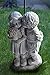 Roman Style Sculpture Of A First Kiss Between A Young Boy and Girl Sitting on a Bench Garden Statue