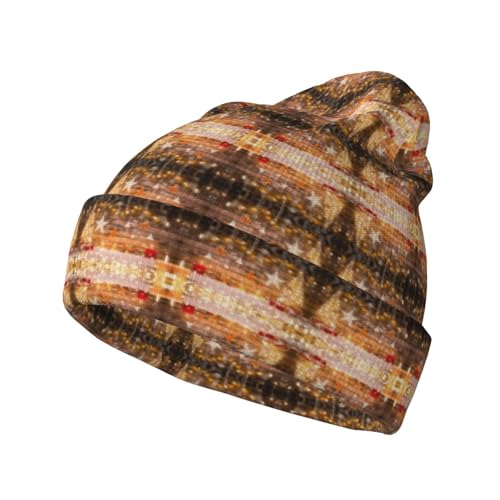 Chapeau tricoté pour adulte maille isolante noire avec motifs arbres de Noël saisonniers
