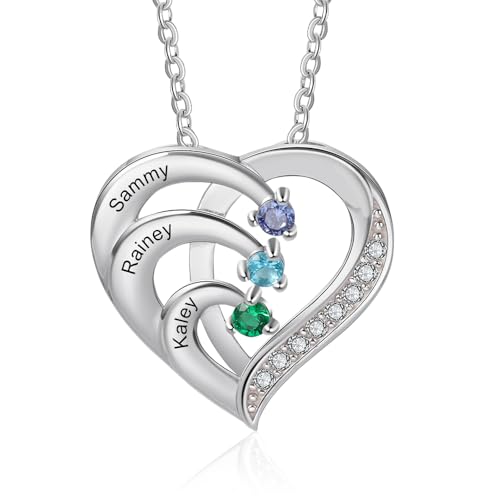 Collier pierre de naissance cadeau d'anniversaire personnalisé grand-mère