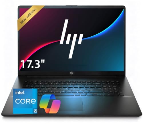 Image of HP 17.3 inch Large Screen Business Laptop, 10-Core Intel Core 5 120U Processor (Up to 5.0GHz), 16GB RAM, 1TB SSD, Numeric Keypad, Privacy Shutter Camera, Windows 11
