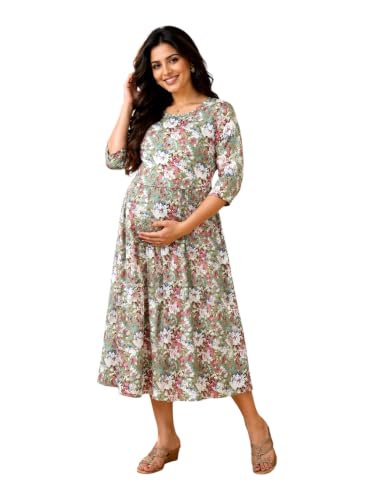 Image of RITIJYA Zipless Feeding Kurta Dress for Women | Maternity Nursing Kurti, No-Zip Easy Access | Extra Pleats Pre to Post Pregnancy | Quick-Dry Fabric | S-4XL