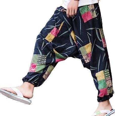 Pantalon homme harem turque léger et fluide à motif ethnique