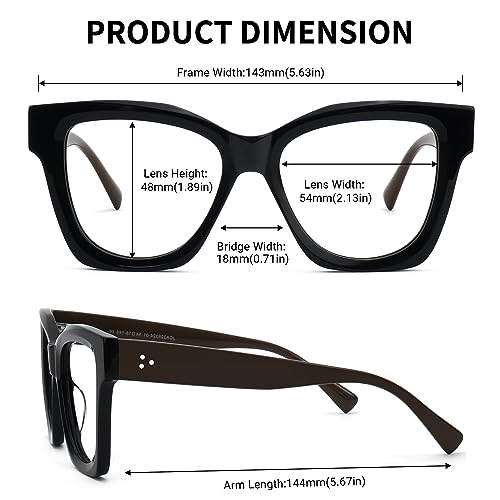 Image of Zeelool Stylish Oversized Square Glasses Blue Light Blocking Glasses for Women Men Ada ZJGA228324-01 Black