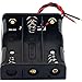 jujinglobal 2pcs Battery Holder Case 3 x AA 1.5V (Total: 4.5V) with 2 Leads Connector Plastic ABS Cell Storage Holder for Electronic DIY