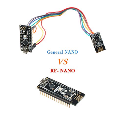 Keywish RF-Nano for Arduino Nano V3.0 No Soldering Mirco USB Board Integrate nRF24L01 Wireless Module ATmega328P Micro-Controller Board Compatible with Arduino Nano V3.0 (2 Pcs)