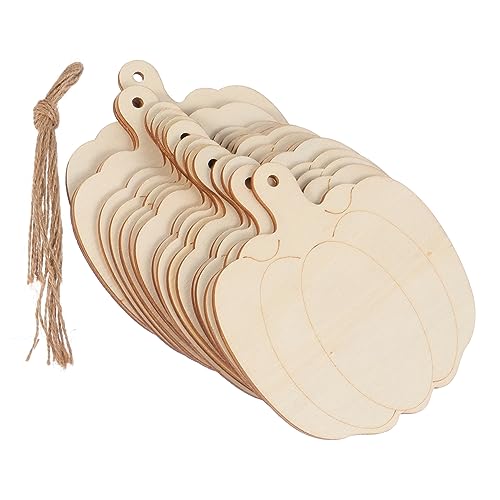 TOPBATHY 30 Piezas Recortes Calabaza Madera Decorativa Bricolaje Colgantes Sin Terminar Virutas