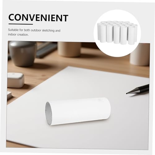 SHINEOFI 20 Sztuk Okrągłych Tub Kartonowych Do Rękodzieła Białe Rurki Papierowe z Gładką Powierzchnią Do Malowania Bezpieczne i Trwałe Materiały i Zajęć Plastycznych