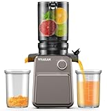 VVAKAM Juicer Machines, Cold Press Juicer with 4.4'' Large Feed Chute Fit Whole Vegetables & Fruits, Masticating Juicer Machines, Easy to Clean, High Juice Yield - 250W