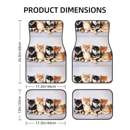 Alfombrillas de coche Shiba Inu antideslizantes juego de 4 piezas universal 2