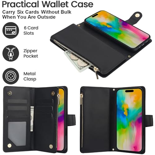 Étui portefeuille iPhone 16 Plus housse cuir clapet magnétique violet clair
