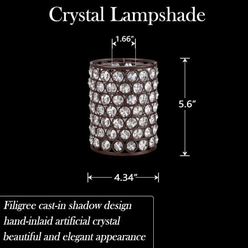 Image of 3 Pack Crystal Replacement Covers Metal Shade Pendant Ceiling Chandelier Wall Sconce Lamp Oil Rubbed Bronze Fixture