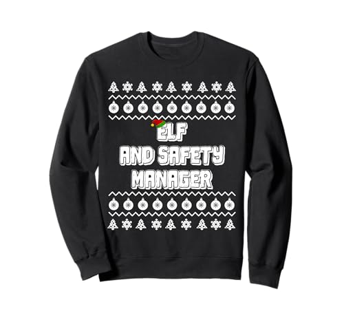 Image of Christmas Elf And Safety Ugly Sweater Office Party Top Sweatshirt