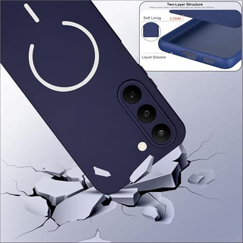 Image of SBMS Silicone Back Cover Case for Realme C83 5G /Narzo 100 Lite /P4 Lite | Soft Micro-Fibre Lining Inside | Magsafe Print On Back Side Camera Protection Bump | Shockproof Case Realme C83 5G (Blue)