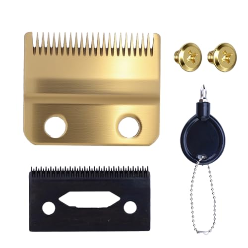Professional 2-Hole Stagger Tooth Replacement Blade Set Gold Compatible with Wahl 5 Star Cordless Magic Clip Hair Clipper