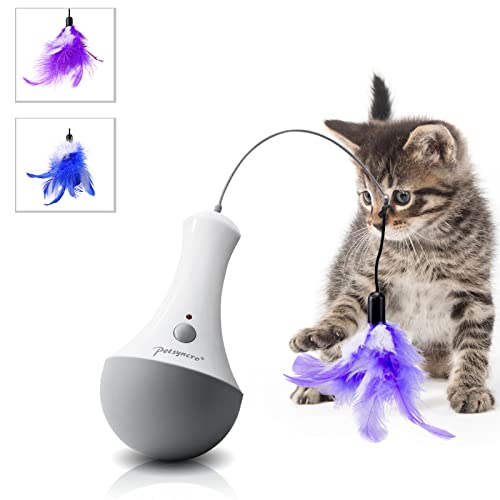 TOPETZON Interactive Cat Toys for Indoor Cat Feather Toys,Automatic Pet Exercise Toys,Electronic Motion/Moving Tumbler…