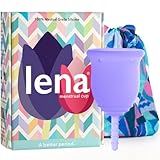 Lena Menstrual Cup Original Small, Purple – Reusable Silicone Period Cup for Regular Flow, 12-Hour Leak-Free Protection, Soft & Comfortable, Beginner-Friendly Design