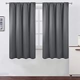 LEMOMO Cortinas opacas térmicas grises/juego de 2 paneles, Oscurecimiento de Habitación para Dormitorio