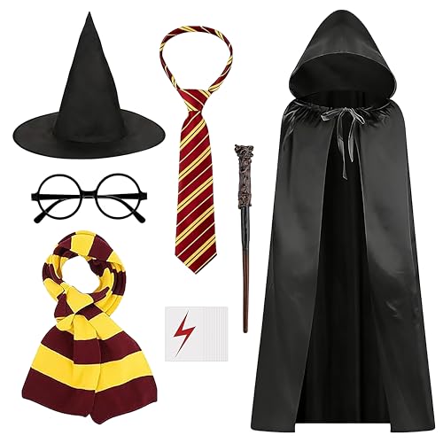 DABAOOU 7pcs Wizard Costume Accessories Set Halloween Fancy Dress Outfit
