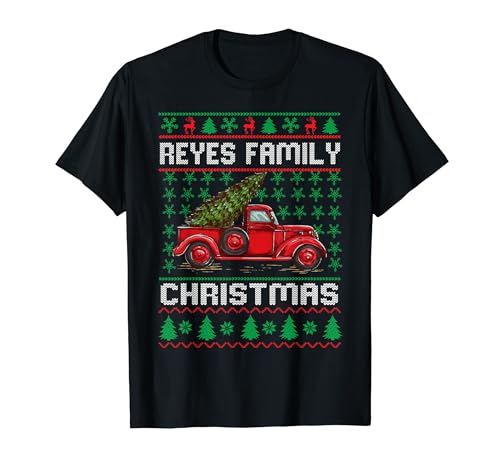 Reyes Family Ugly Christmas Sweater Red Truck Funny Xmas T�V���c