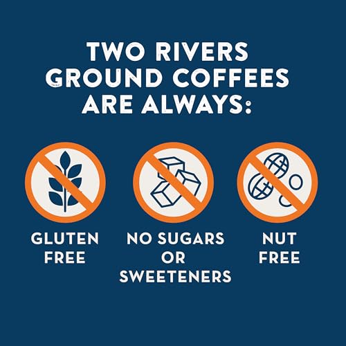 Two Rivers Coffee Junior Mint Flavored Ground Coffee, Perfectly Balanced, Always Smooth, Made with 100% Arabica Beans - Flavor Enhanced, 10 Ounce Bag