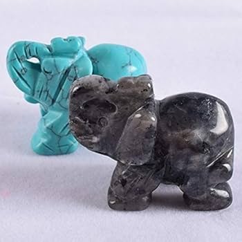 Amazon.co.jp: 天然水晶の原石 象の置物 1.5インチ クリスタル