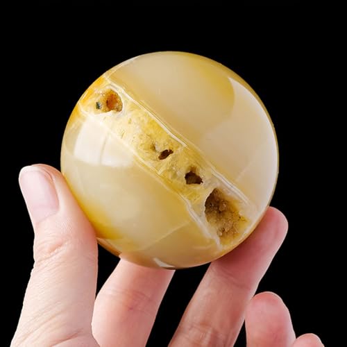 Esfera de cuarzo abejorro pulida de 65mm con soporte de madera 4