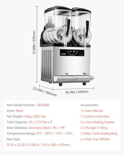 VEVOR XN240B slush eismaschine, Edelstahl + PC + PP – Bild 8