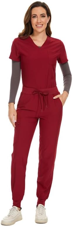 COZYFIT Scrubs for Women Set - Stretch V-Neck Scrub Top & Jogger Pant with 8 Pockets COZY SCRUBS - Image 7