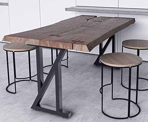 Haocute Furniture Legs Table Legs,Stable And Study Diy Dining Tabel Legs Furniture Legs Desk Legs Rustic Decory Square Tube Industrial Table Legs … (H28''Xw18'', Z) #TOP2