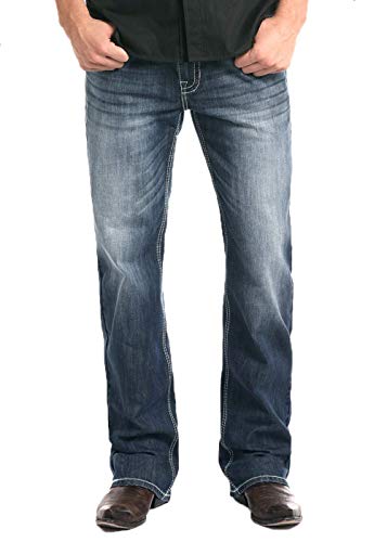 Rock & Roll Denim Relaxed Fit Stretch Straight Bootcut Jeans #M0S34732