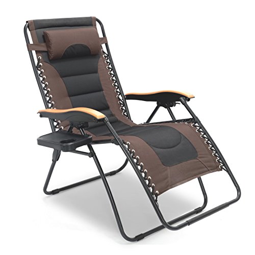 LUCKYBERRY Deluxe Oversized Padded Zero Gravity Chair XL