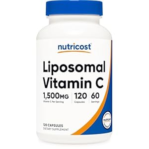Nutricost Liposomal Vitamin C (1500mg) 120 Vegan Capsules – GMO-Free, Gluten-Free, 60 Servings